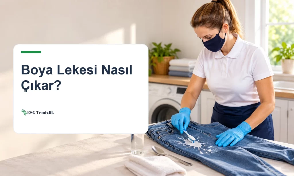 Kot pantolondaki kurumuş beyaz boya lekesi ve leke çıkarma malzemeleri