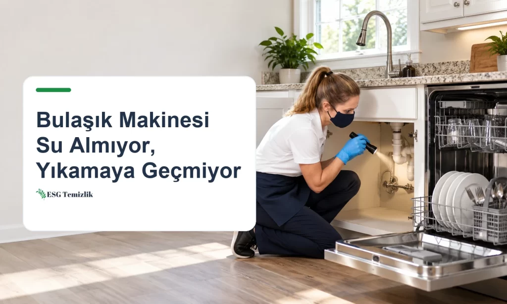 Su almayan bulaşık makinesinde tezgâh altı musluğun kontrol edilmesi