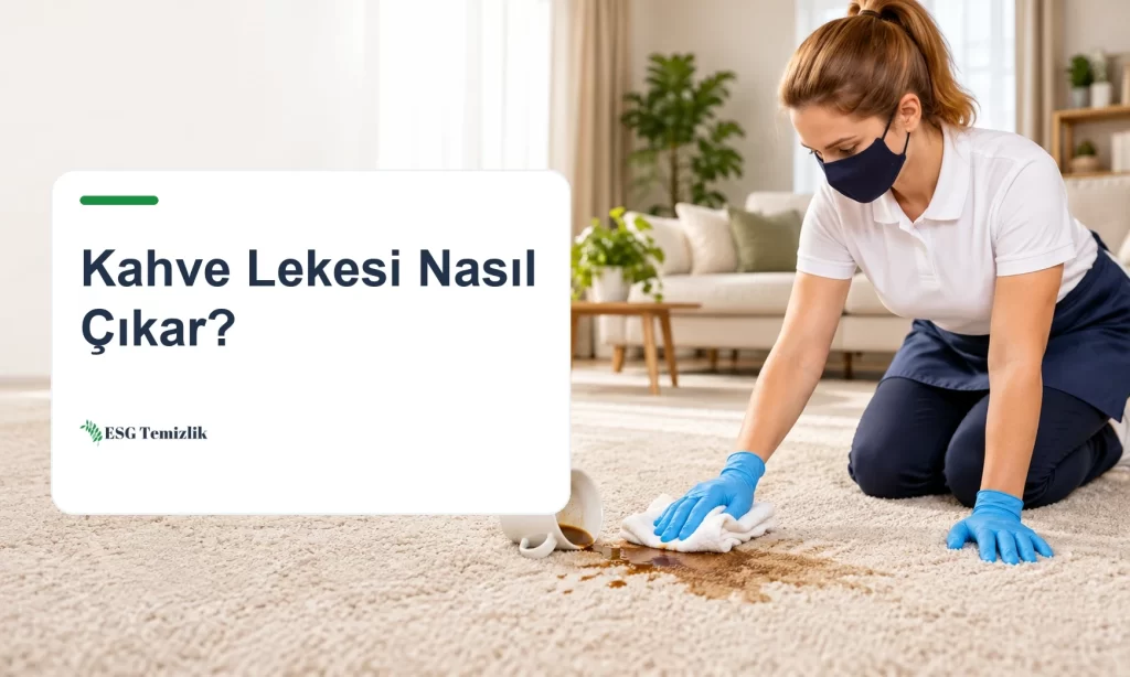 Halıya dökülen kahve lekesini beyaz bezle bastırarak emdiren el