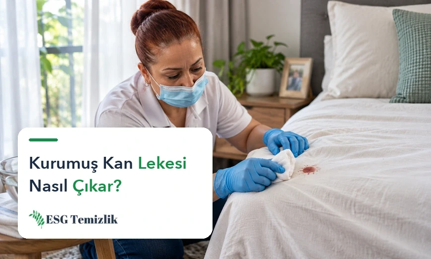 Beyaz pamuklu çarşaftaki lekenin tersinden soğuk su altında durulanması